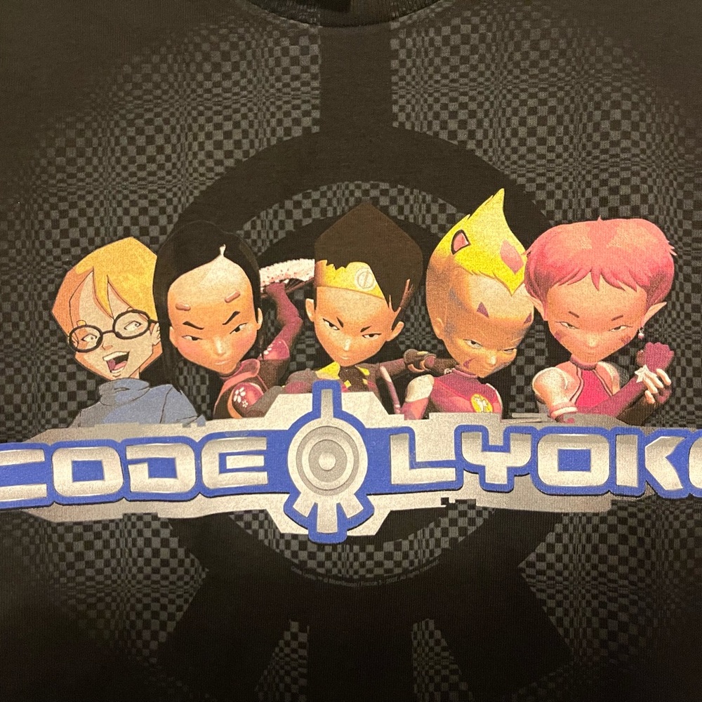 Code Lyoko Vintage Shirt Y2K Anime TV Show Youth Large Black Graphic Tee New - Picture 3 of 5